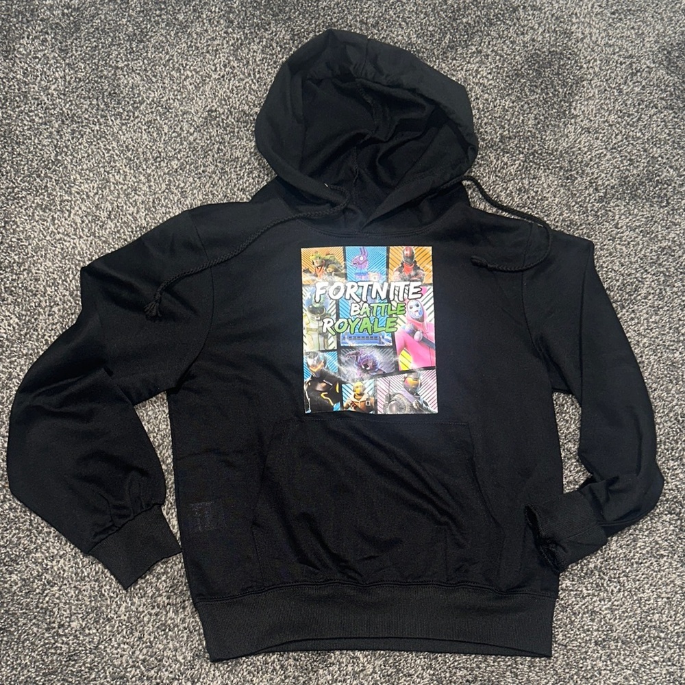 Black Fortnite Battle Royale Hoodie, Boys Fortnite Hoodie 3D Print Size Small